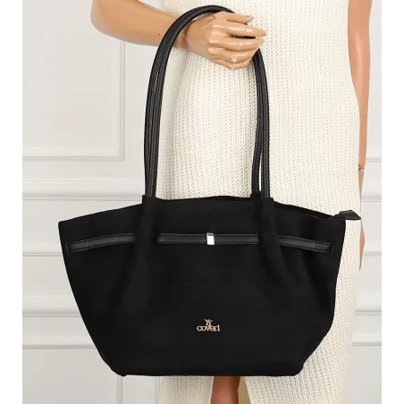 Torebka damska shopper duża elegancka do pracy A4 modna CMCTJ2961 Czarna