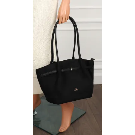 Torebka damska shopper duża elegancka do pracy A4 modna CMCTJ2961 Czarna