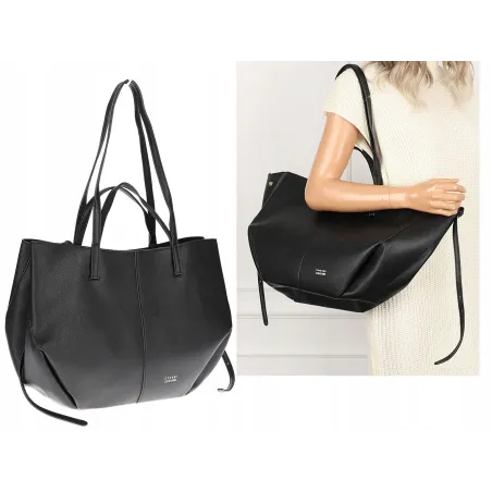 Torebka Damska Modna Torba Pojemna na Ramię shopper duża CC80614 Czarna