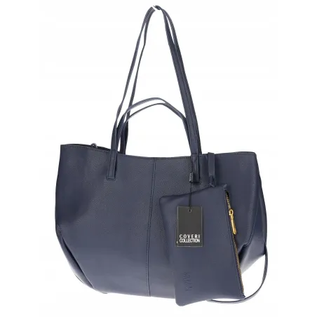 Torebka Damska Modna Torba Pojemna na Ramię shopper A4 CC80614 Granatowa