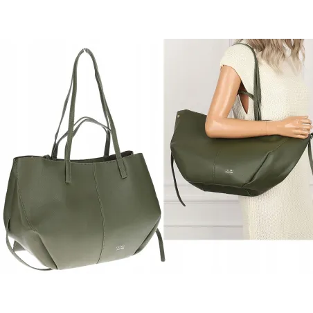 Torebka Damska Modna Torba Pojemna na Ramię shopper duża CC80614 Zielona