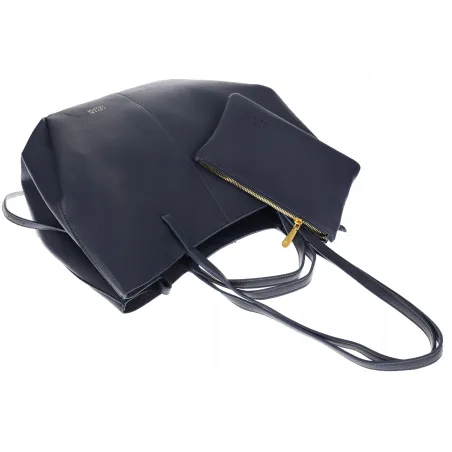 Torebka Damska Modna Torba Pojemna na Ramię shopper A4 CC80614 Granatowa