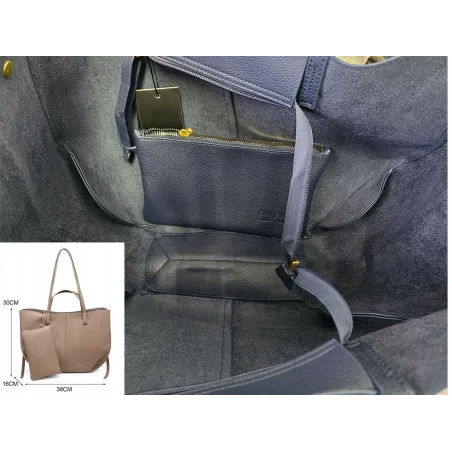 Torebka Damska Modna Torba Pojemna na Ramię shopper A4 CC80614 Granatowa