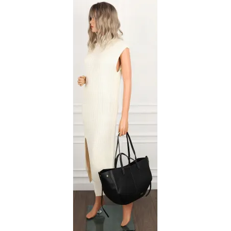 Torebka Damska Modna Torba Pojemna na Ramię shopper duża CC80614 Czarna