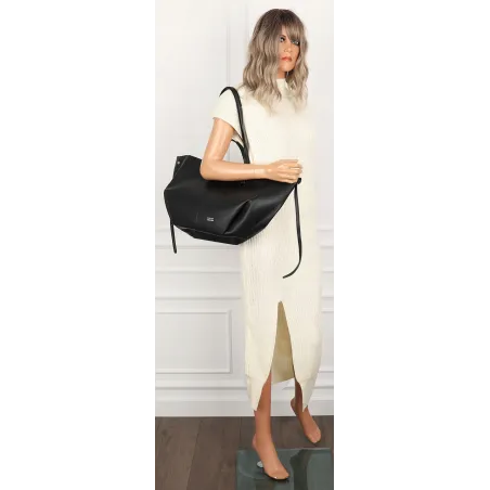 Torebka Damska Modna Torba Pojemna na Ramię shopper duża CC80614 Czarna