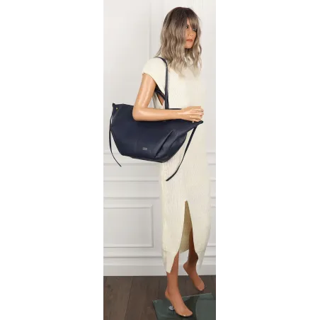 Torebka Damska Modna Torba Pojemna na Ramię shopper A4 CC80614 Granatowa