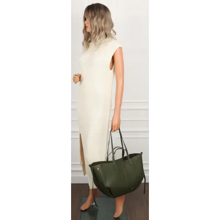 Torebka Damska Modna Torba Pojemna na Ramię shopper duża CC80614 Zielona