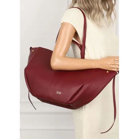 Torebka Damska Modna Torba Pojemna na Ramię shopper duża CC80614 Bordowa