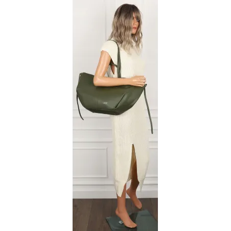 Torebka Damska Modna Torba Pojemna na Ramię shopper duża CC80614 Zielona