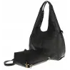 ANDREA MASSI Włoska Marka Torebka Damska Ażurowa 2w1 Worek na Ramię 23049 Black