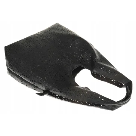 ANDREA MASSI Włoska Marka Torebka Damska Ażurowa 2w1 Worek na Ramię 23049 Black