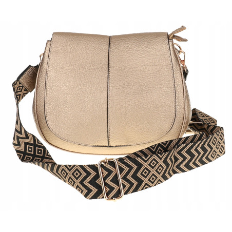 Torebka Damska kuferek listonoszka pojemna na ramię mała HJ88315 Złota