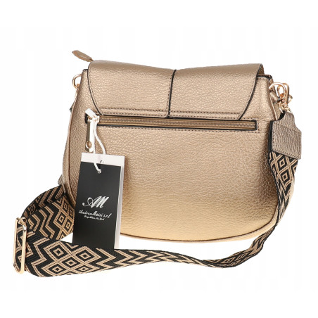 Torebka Damska kuferek listonoszka pojemna na ramię mała HJ88315 Złota