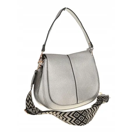 Torebka Damska kuferek listonoszka pojemna na ramię mała HJ88315 Srebrna