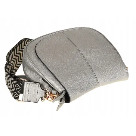 Torebka Damska kuferek listonoszka pojemna na ramię mała HJ88315 Srebrna