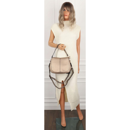 Torebka Damska kuferek listonoszka pojemna na ramię mała HJ88315 Złota