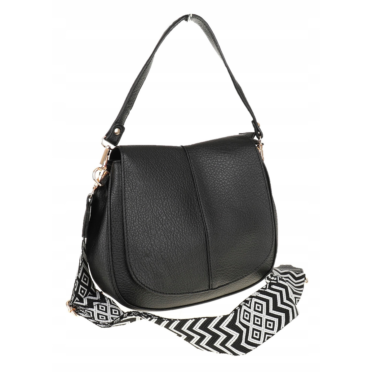 Torebka Damska kuferek listonoszka pojemna na ramię mała HJ88315 Czarna