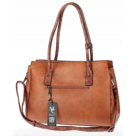 Torebka damska shopper A4 elegancka do pracy włoska marka MC434 Brązowa