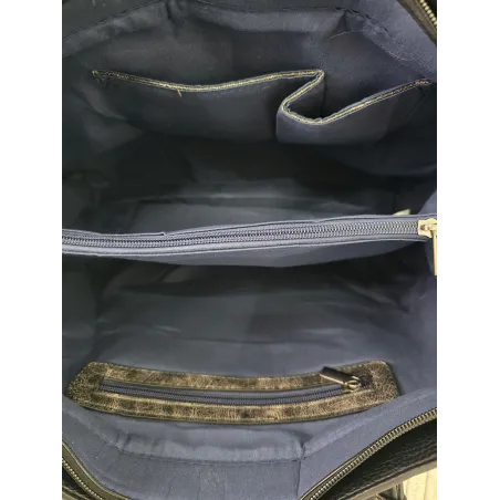 Torebka damska shopper A4 elegancka do pracy włoska marka MC434 Granatowa