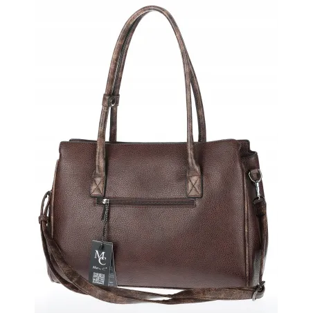 Torebka damska shopper A4 elegancka do pracy włoska marka MC434 Brązowa