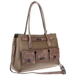 Torebka damska shopper A4 elegancka do pracy włoska marka MC434 Beżowa