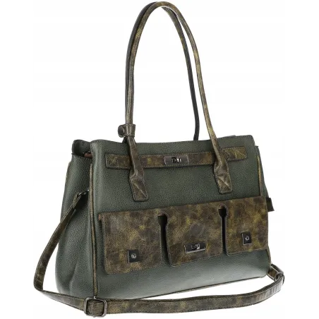 Torebka damska shopper A4 elegancka do pracy włoska marka MC434 Zielona