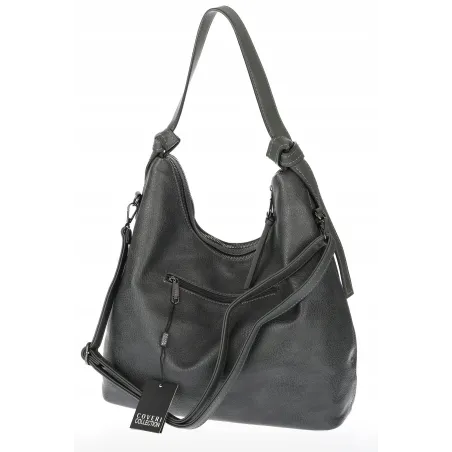 Torebka damska pojemna listonoszka worek na ramię shopper CC6573 Szara