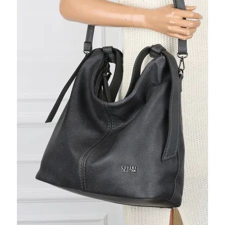 Torebka damska pojemna listonoszka worek na ramię shopper CC6573 Szara