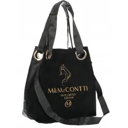 Torebka Damska Listonoszka Worek Shopper na Ramię Duża Torba JY505 Czarna