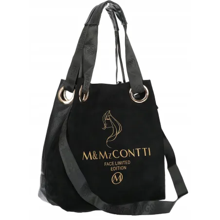 Torebka Damska Listonoszka Worek Shopper na Ramię Duża Torba JY505 Czarna