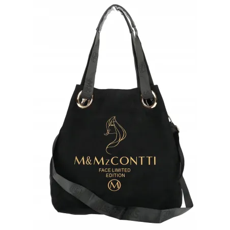 Torebka Damska Listonoszka Worek Shopper na Ramię Duża Torba JY505 Czarna