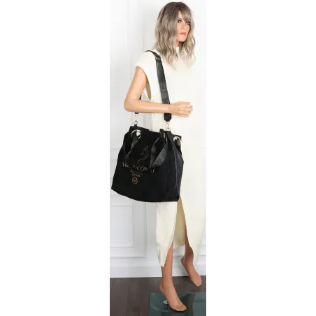 Torebka Damska Listonoszka Worek Shopper na Ramię Duża Torba JY505 Czarna