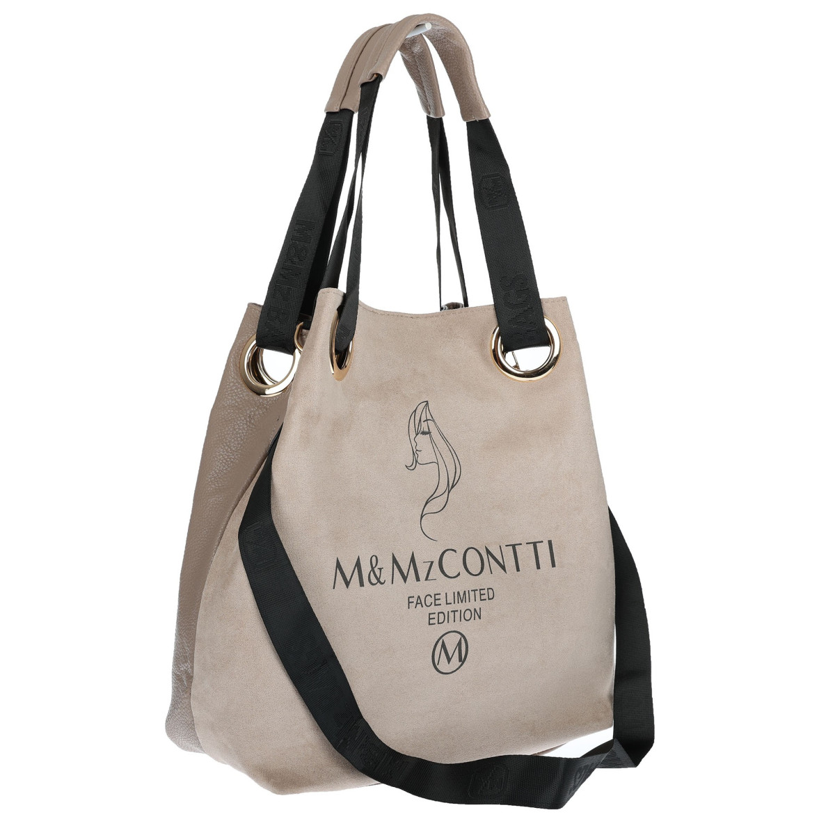 Torebka Damska Listonoszka Worek Shopper na Ramię Duża Torba JY505 Beżowa