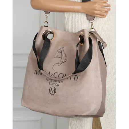 Torebka Damska Listonoszka Worek Shopper na Ramię Duża Torba JY505 Beżowa