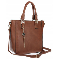 Torebka damska teczka listonoszka duża pojemna torba shopper H063 Brązowa