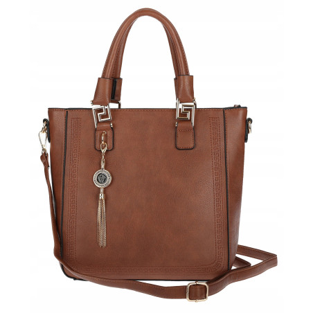 Torebka damska teczka listonoszka duża pojemna torba shopper H063 Brązowa