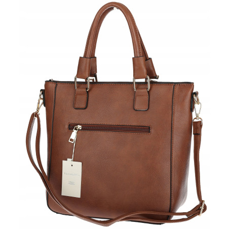 Torebka damska teczka listonoszka duża pojemna torba shopper H063 Brązowa