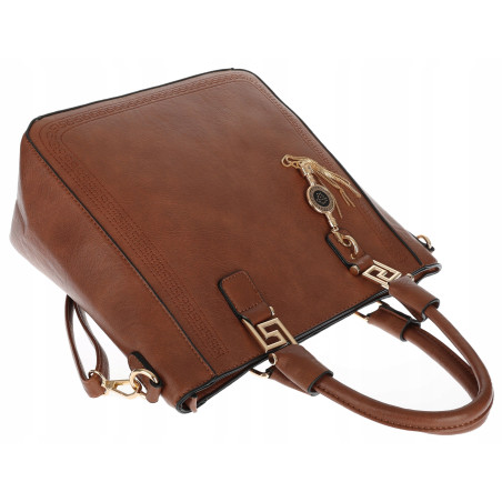 Torebka damska teczka listonoszka duża pojemna torba shopper H063 Brązowa