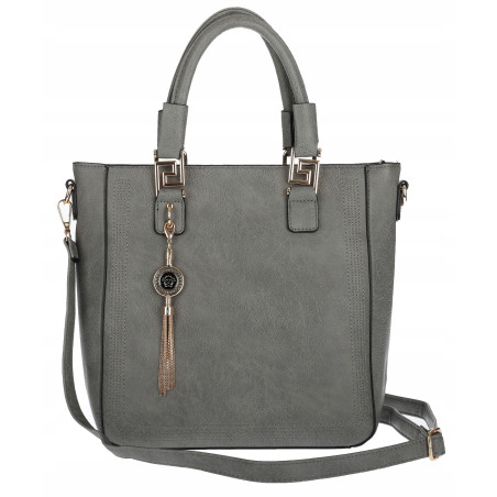 Torebka damska teczka listonoszka duża pojemna torba shopper H063 Szara