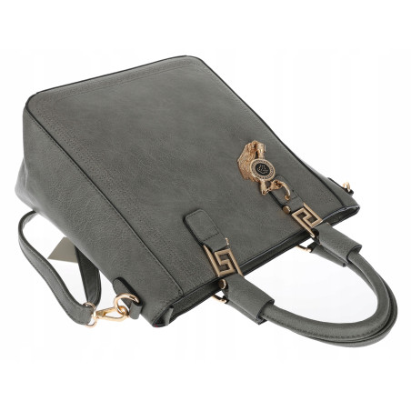 Torebka damska teczka listonoszka duża pojemna torba shopper H063 Szara
