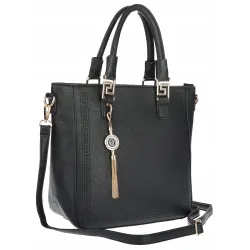 Torebka damska teczka listonoszka duża pojemna torba shopper H063 Czarna