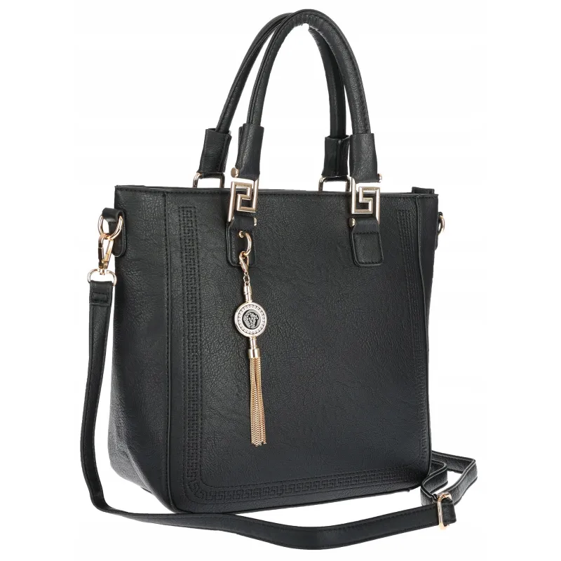 Torebka damska teczka listonoszka duża pojemna torba shopper H063 Czarna