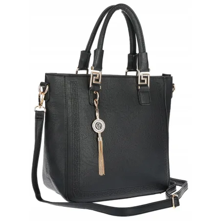 Torebka damska teczka listonoszka duża pojemna torba shopper H063 Czarna