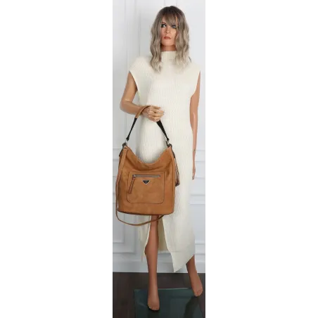 Torebka Damska Listonoszka Worek Shopper na Ramię Miejska YD1067 D.Brown