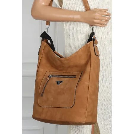 Torebka Damska Listonoszka Worek Shopper na Ramię Miejska YD1067 D.Brown