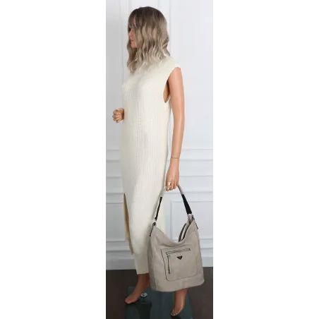 Torebka Damska Listonoszka Worek Shopper na Ramię Miejska YD1067 Milk White