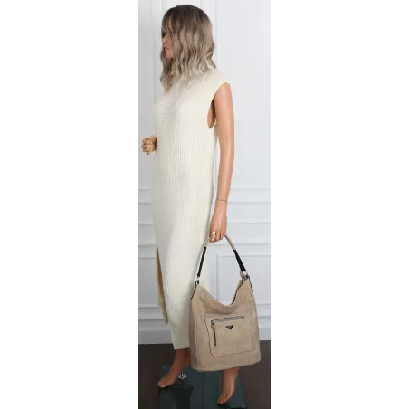 Torebka Damska Listonoszka Worek Shopper na Ramię YD1067 Frost Apricot