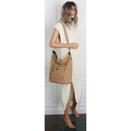 Torebka Damska Listonoszka Worek Shopper na Ramię YD1067 Flex Apricot