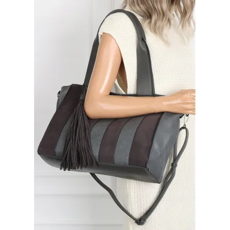 Torebka damska shopper A4 elegancka torba do pracy włoska marka MC427 Szara