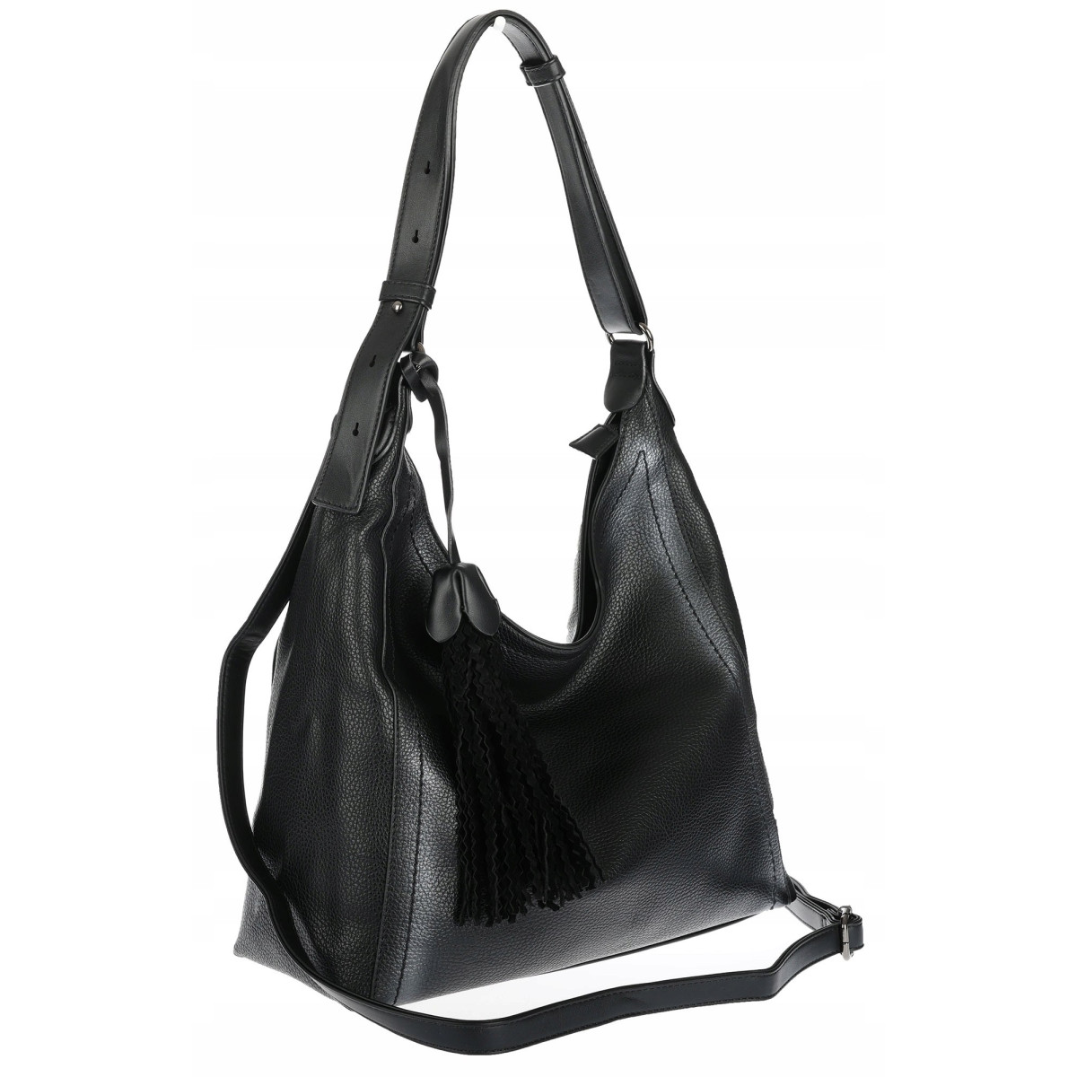 Torebka Damska Listonoszka Worek Shopper Duża Torba na Ramię MC360 Czarna